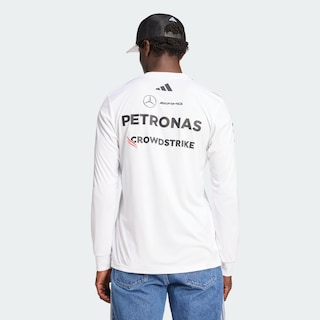 Foto 4 | Playera Oficial Blanca Manga Larga De Piloto Mercedes - Amg Petronas F1 Team Adidas Blanco Hombre