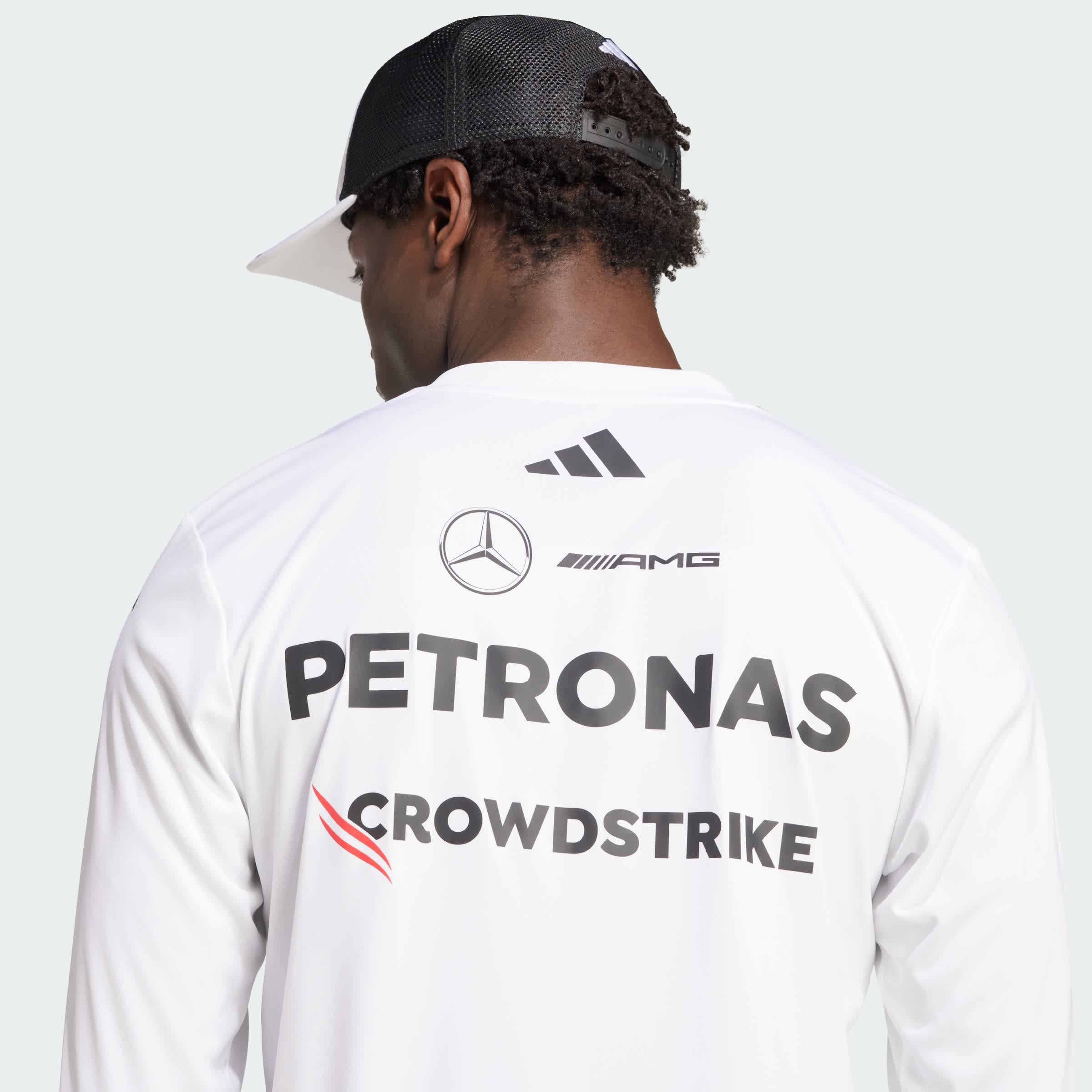 Foto 8 pulgar | Playera Oficial Blanca Manga Larga De Piloto Mercedes - Amg Petronas F1 Team Adidas Blanco Hombre
