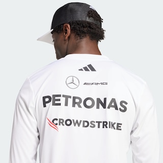 Foto 7 | Playera Oficial Blanca Manga Larga De Piloto Mercedes - Amg Petronas F1 Team Adidas Blanco Hombre
