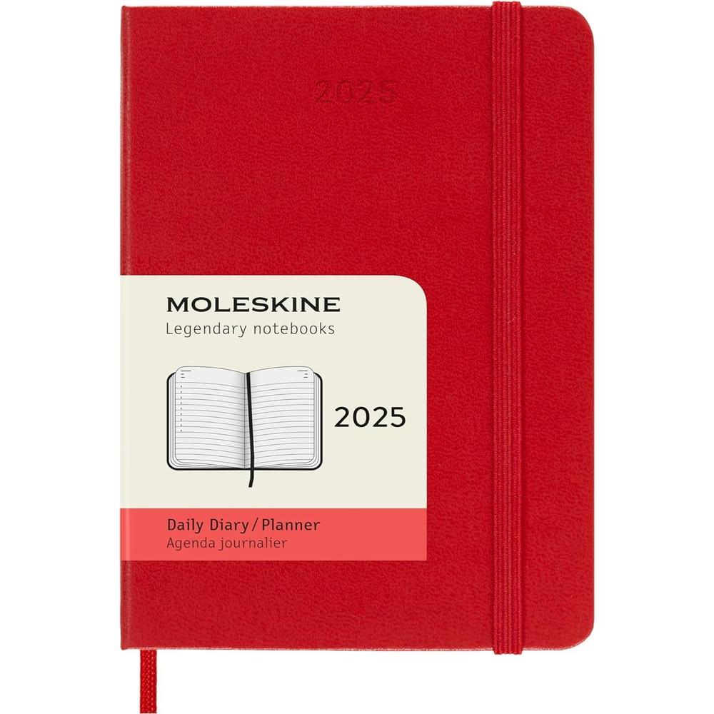 Agenda 2025 Moleskine Bolsillo Roja Pasta Dura