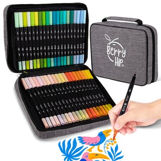 Foto 1 | Berry Hip Set De Marcadores Doble Punta 0.4 Mm Y Pincel 1-4 Mm Colores Surtidos Ideal Lettering Y Dibujo (80 Piezas)