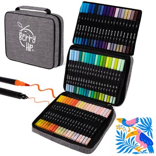 Foto 1 | Berry Hip Set De Marcadores Doble Punta 0.4 Mm Y Pincel 1-4 Mm Colores Surtidos Ideal Lettering Y Dibujo (100 Piezas)