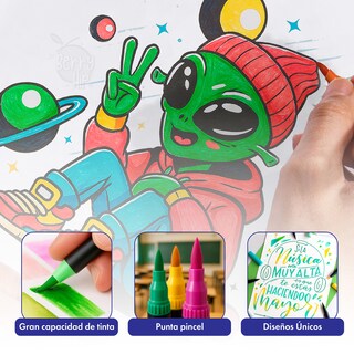 Foto 8 | Berry Hip Set De Marcadores Doble Punta 0.4 Mm Y Pincel 1-4 Mm Colores Surtidos Ideal Lettering Y Dibujo (100 Piezas)