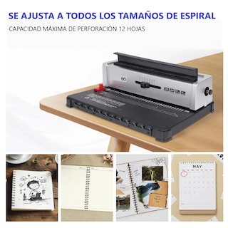 Foto 3 | Encuadernadora Espiral 34 Hoyos A4 Eo Safe Imports Esi-19054 Plata