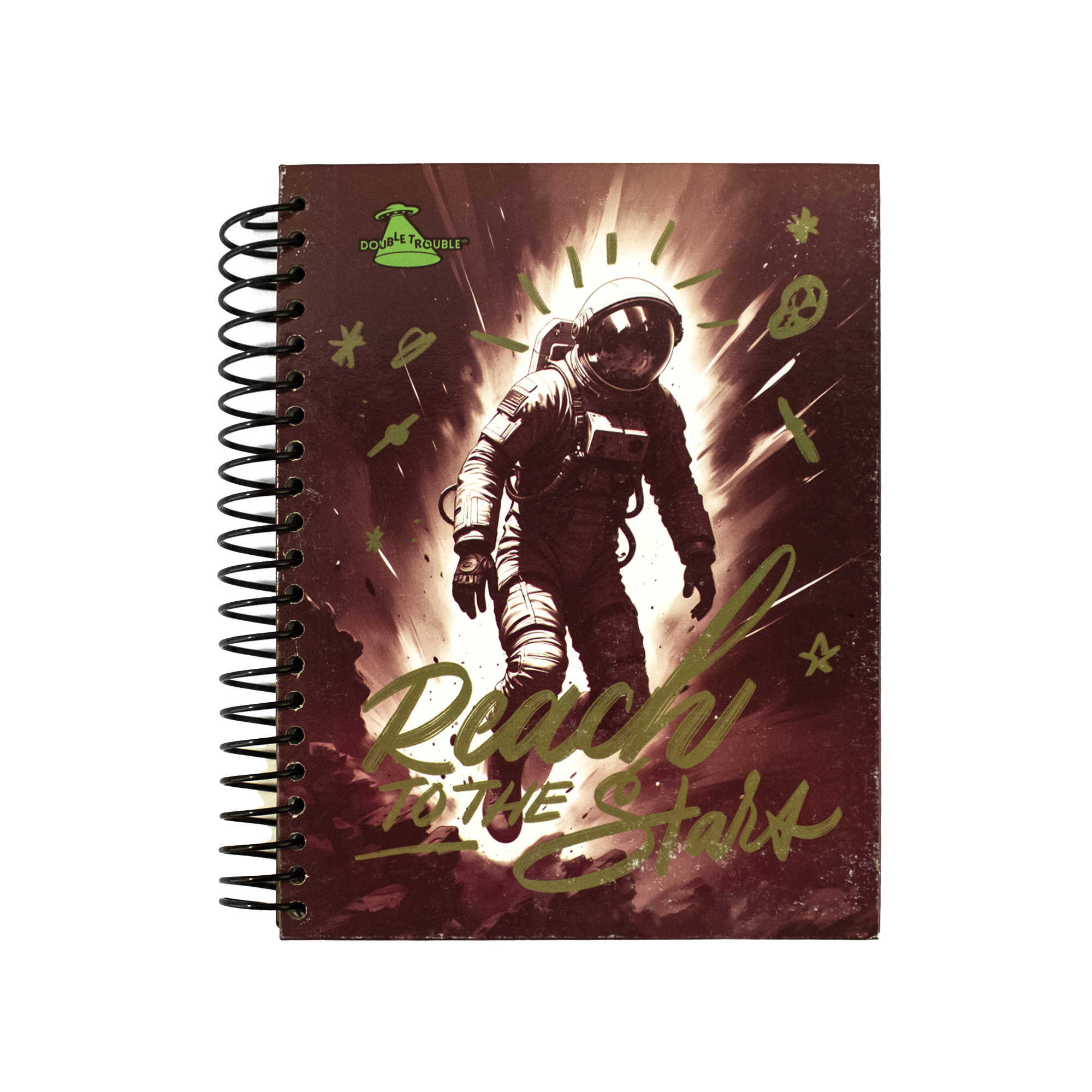 Foto 2 pulgar | Cuaderno Libreta Profesional 200 Hojas Pasta Dura Astronauta Cuadro Chico