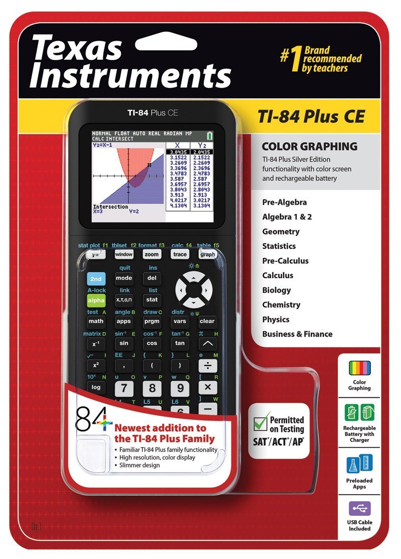 Foto 2 pulgar | Calculadora Gráfica Texas Instruments Ti-84 Plus Ce Negra - Venta Internacional.