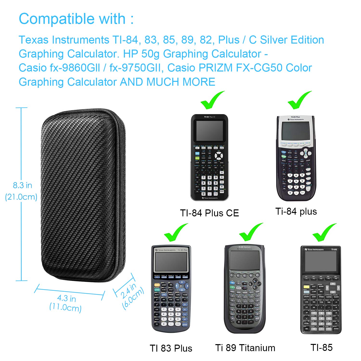 Foto 3 pulgar | Funda De Transporte Para Calculadora Gráfica Fintie Para Ti-84 Plus Ce - Venta Internacional.