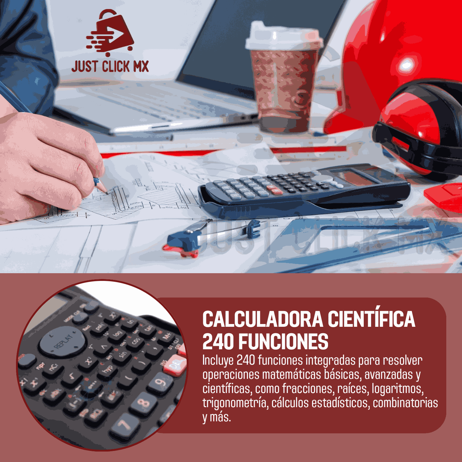 Foto 3 pulgar | Calculadora Científica Ingeniería 240 Funciones Inteligente