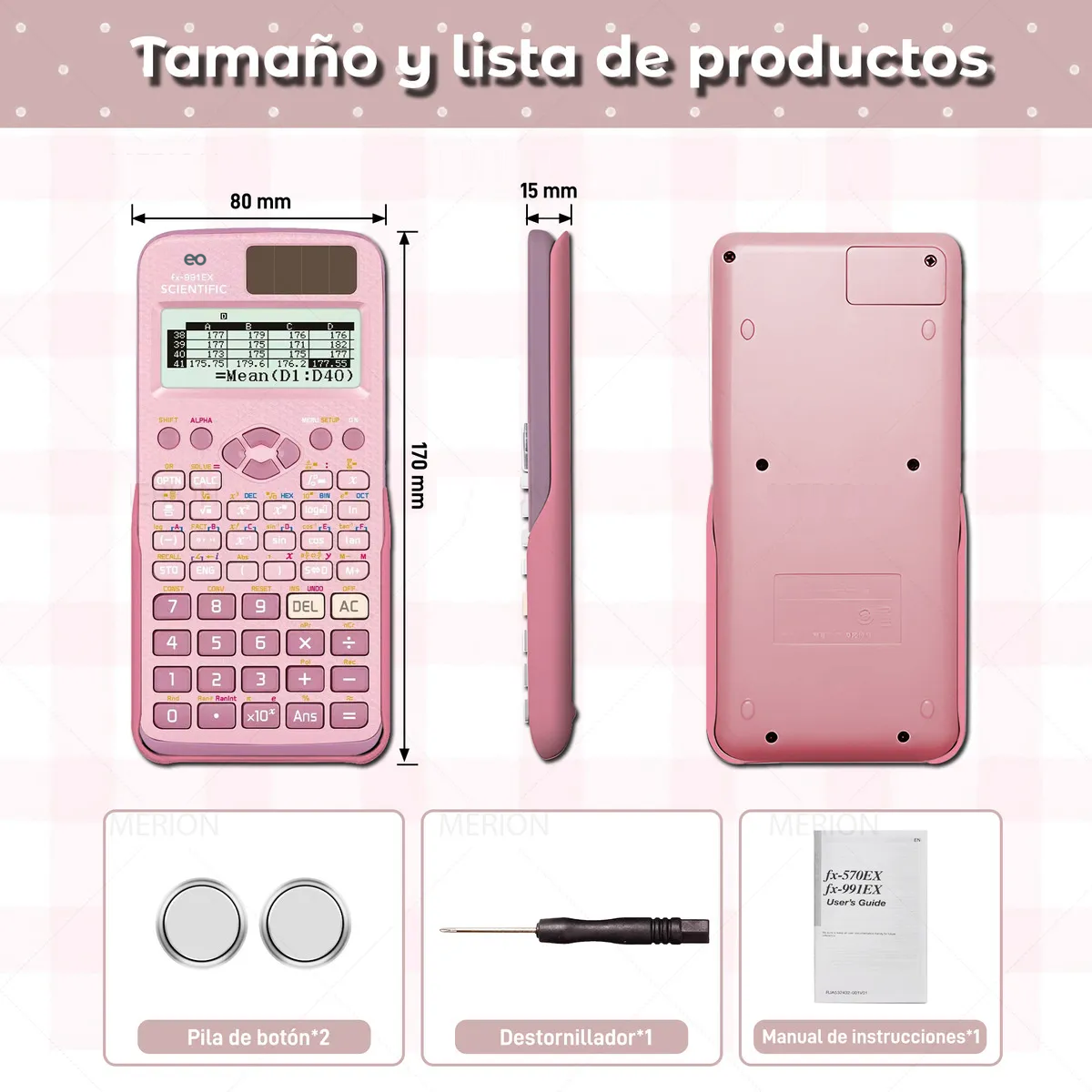Foto 2 | Calculadora Cientifica Y Ingeniería Funciones Eo Safe Imports Esi-19805 Rosa