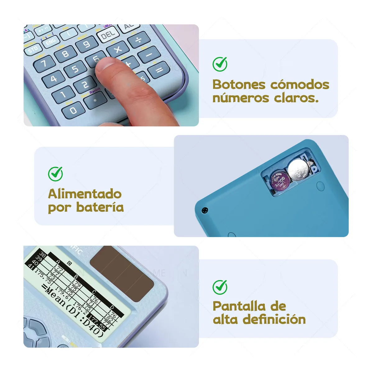 Foto 5 pulgar | Calculadora Cientifica Y Ingeniería Funciones Eo Safe Imports Esi-19803 Azul