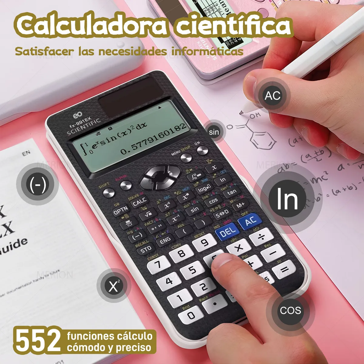 Foto 4 pulgar | Calculadora Cientifica Y Ingeniería Funciones Eo Safe Imports Esi-19804 Negro
