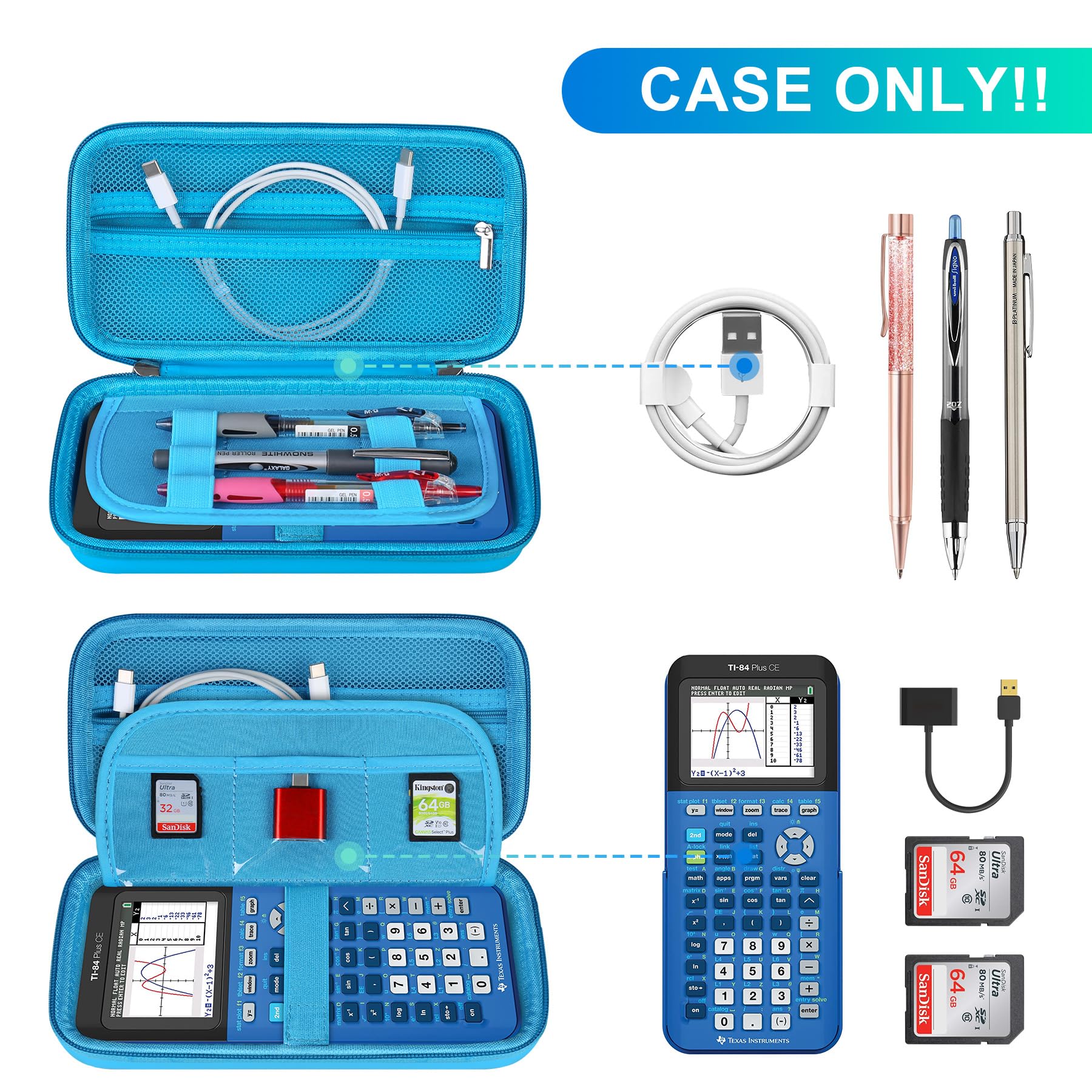 Foto 3 pulgar | Funda Rígida Bovke Para Texas Instruments Ti-84 Plus Ce Azul - Venta Internacional.