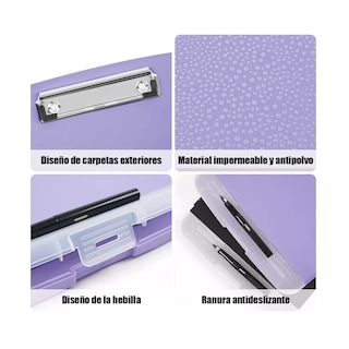 Foto 4 | Portapapeles Con Almacenamiento Eo Safe Imports Esi-15165 Purpura