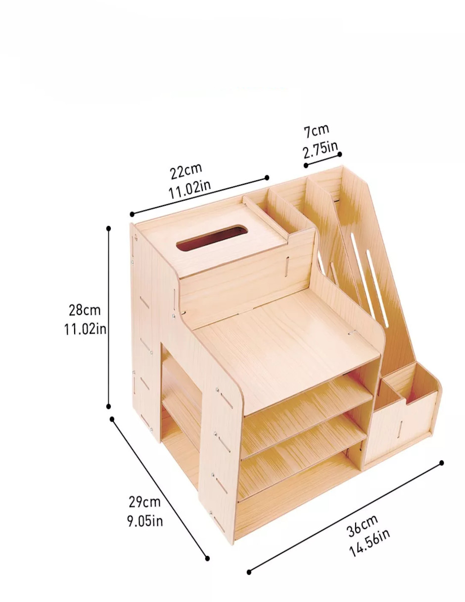 Foto 4 pulgar | Organizador de Escritorio de Madera + Termo Güish