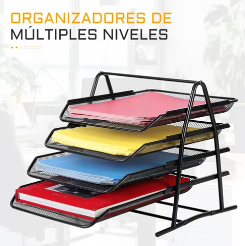 Foto 3 | Organizador Xtellar De Escritorio De Metal Con 4 Niveles De Cajones