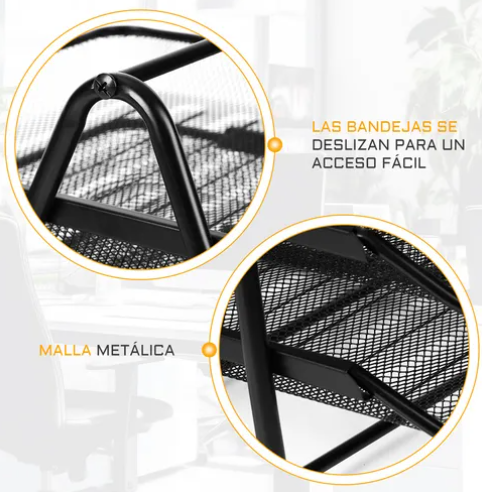 Foto 4 | Organizador Xtellar De Escritorio De Metal Con 4 Niveles De Cajones