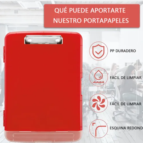 Foto 4 | Portapapeles Xtellar Papeleta Almacena Papele Tabla Clip Carta