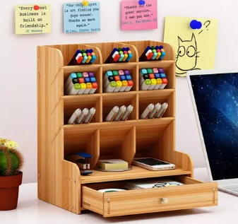 Foto 5 pulgar | Organizador Xtellar De Escritorio Doble Cajón Soporte De Lápiz Organizador De Accesorios De Escritorio