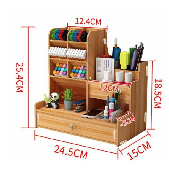 Foto 4 pulgar | Organizador De Escritorio Xtellar cd Madera Con Cajonera