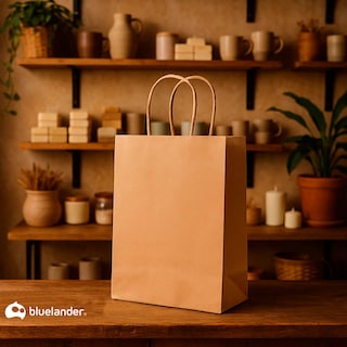 Foto 2 | Kit De Bolsas De Papel Kraft Bolsa De Regalo Capacidad De Carga 3 Kg bluelander (café)