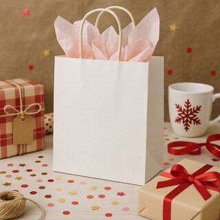 Foto 2 | Kit De Bolsas De Papel Kraft Bolsa De Regalo Capacidad De Carga 3 Kg bluelander (blanco)