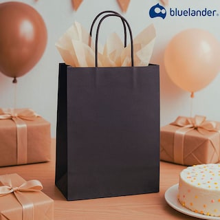 Foto 2 | Kit De Bolsas De Papel Kraft Bolsa De Regalo Capacidad De Carga 3 Kg bluelander (negro)