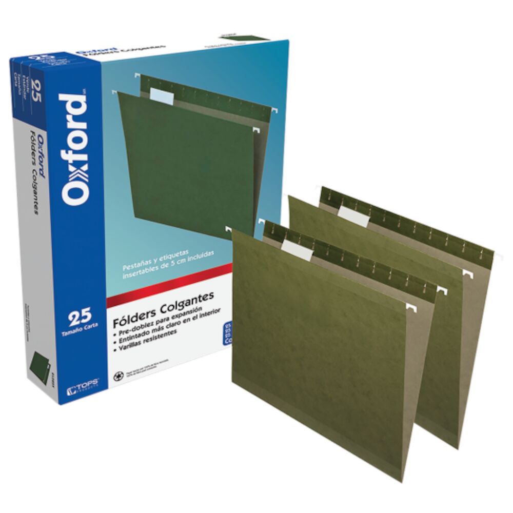 Folder Colgante Oxford Verde Tamaño Carta