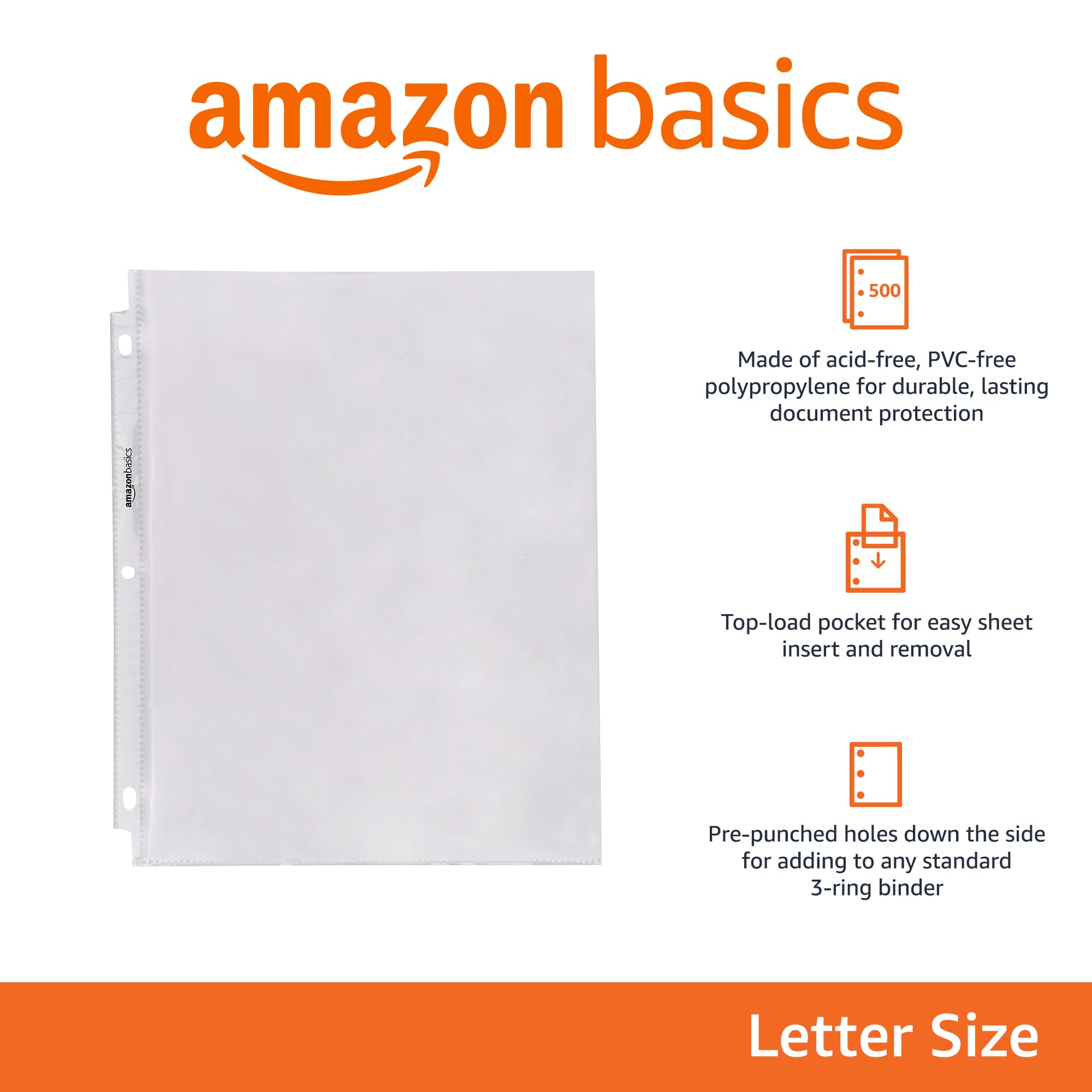 Foto 3 pulgar | Protector de Hojas Amazon Basics de 500 Piezas-Venta Internacional
