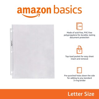 Foto 2 | Protector de Hojas Amazon Basics de 500 Piezas-Venta Internacional