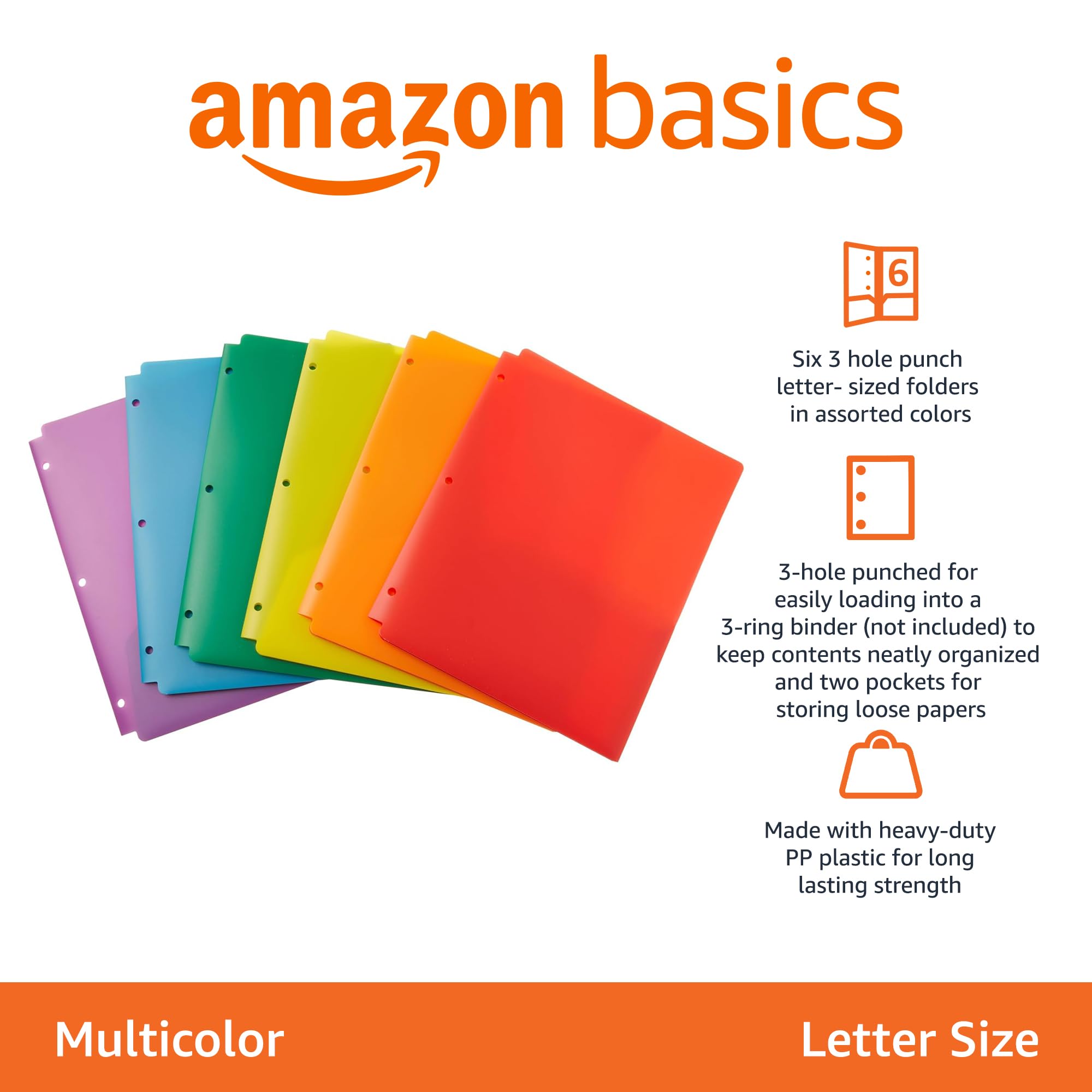 Foto 3 pulgar | Carpetas Perforadas Amazon Basics de 6 Piezas-Venta Internacional