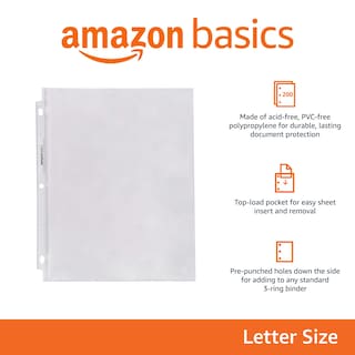 Foto 2 | Protector de Hojas Amazon Basics de 200 Piezas-Venta Internacional