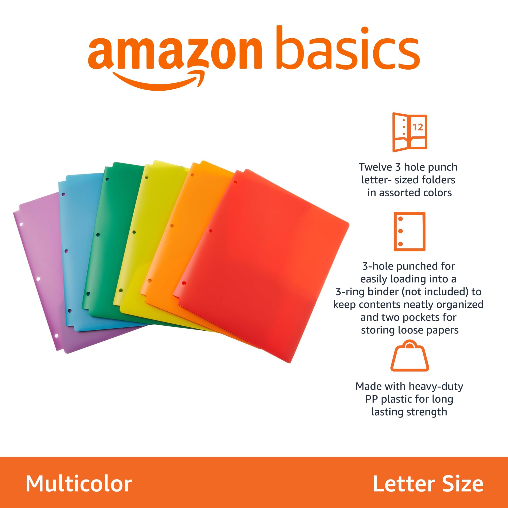 Foto 3 pulgar | Carpetas Perforadas Amazon Basics de 12 Piezas-Venta Internacional