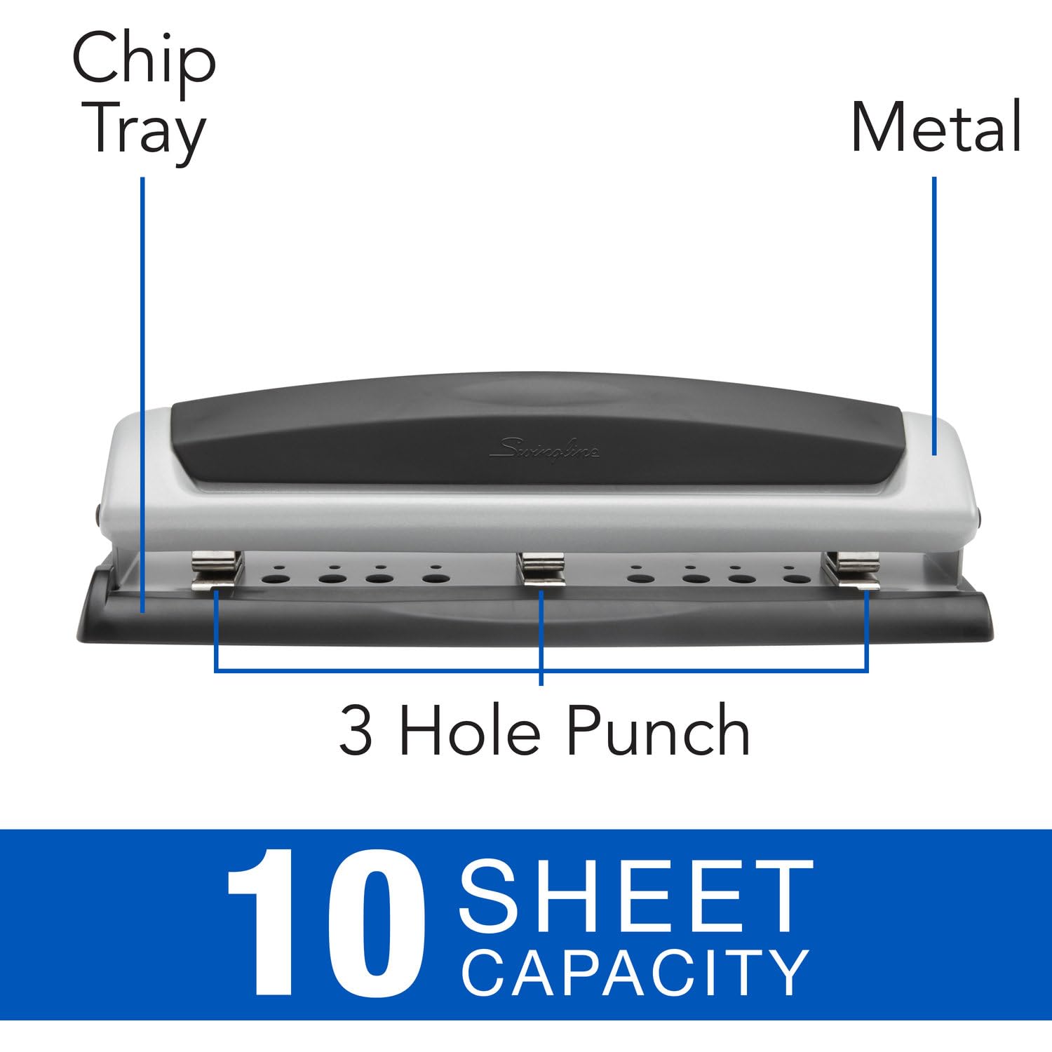 Foto 3 pulgar | Perforadora De 3 Agujeros Swingline Precision Pro Con Capacidad Para 10 Hojas - Venta Internacional.