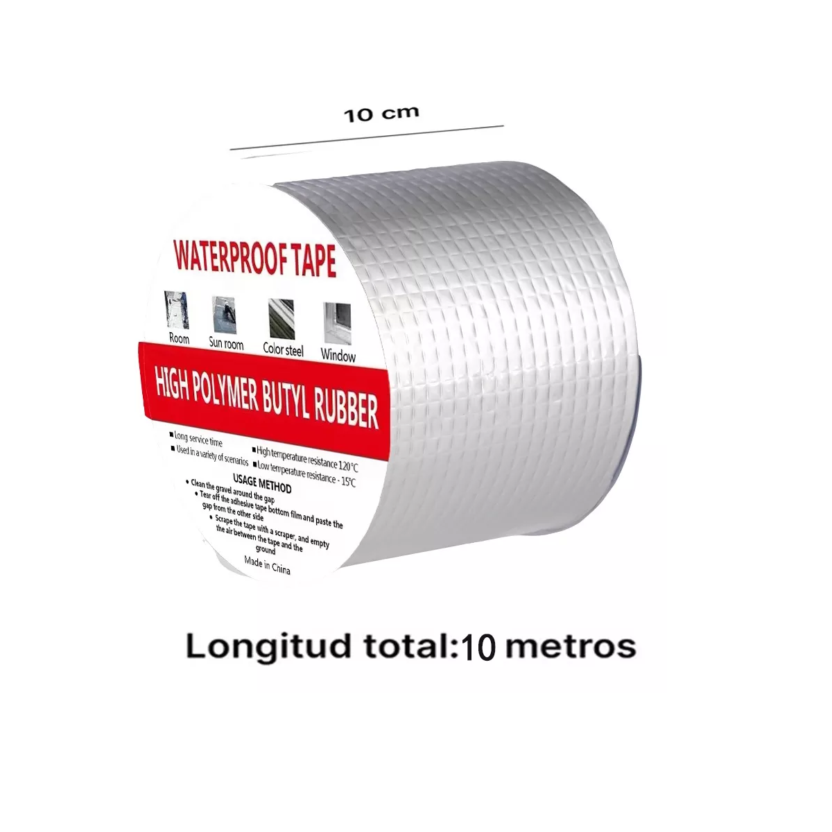 Foto 3 pulgar | Cinta Impermeable Tapa Goteras 5cm X 10mts Eo Safe Imports Esi-17177 Plata