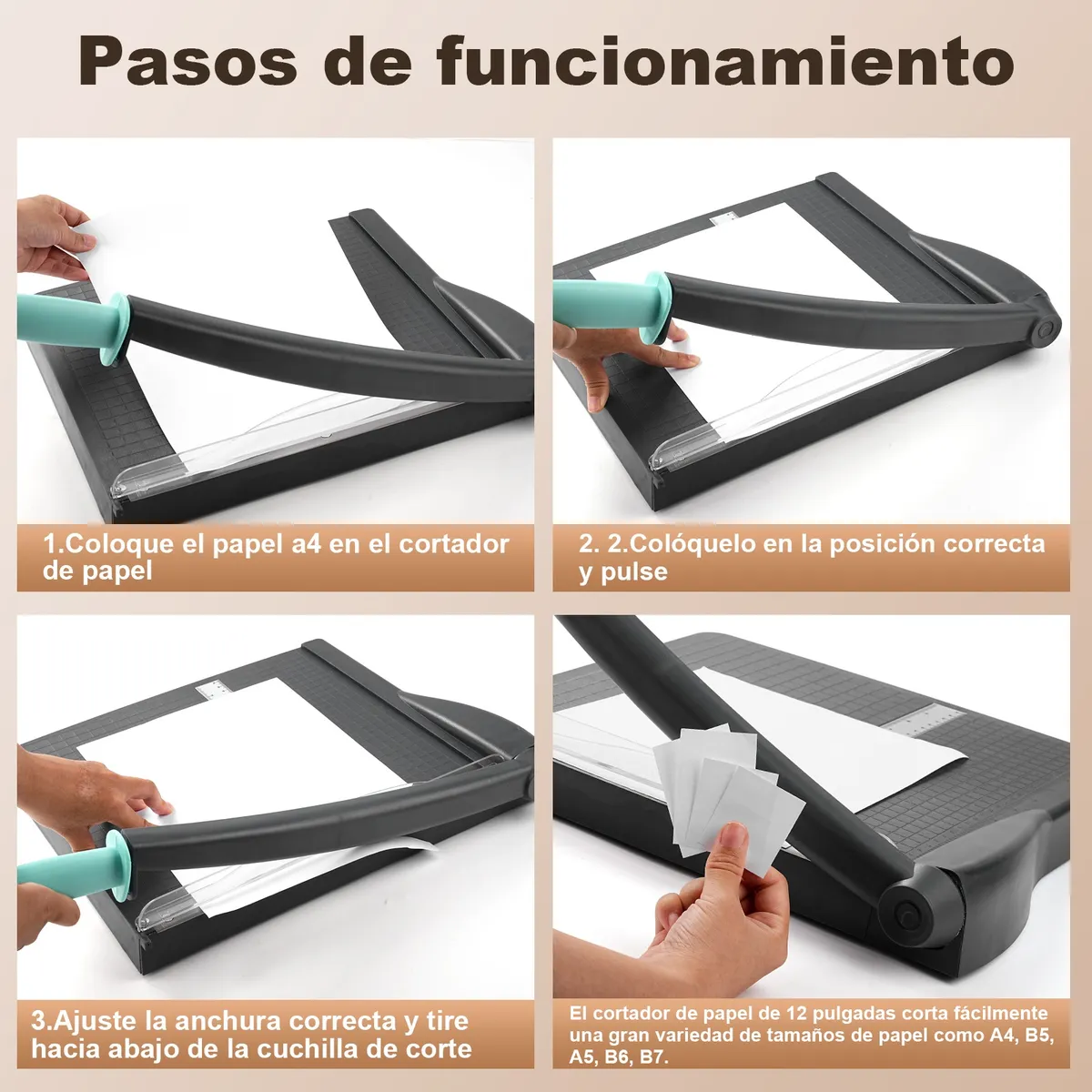 Foto 3 pulgar | Guillotina Belug Cortador Afilado Papel Foto Tarjeta Multifunción Negro Manija Verde
