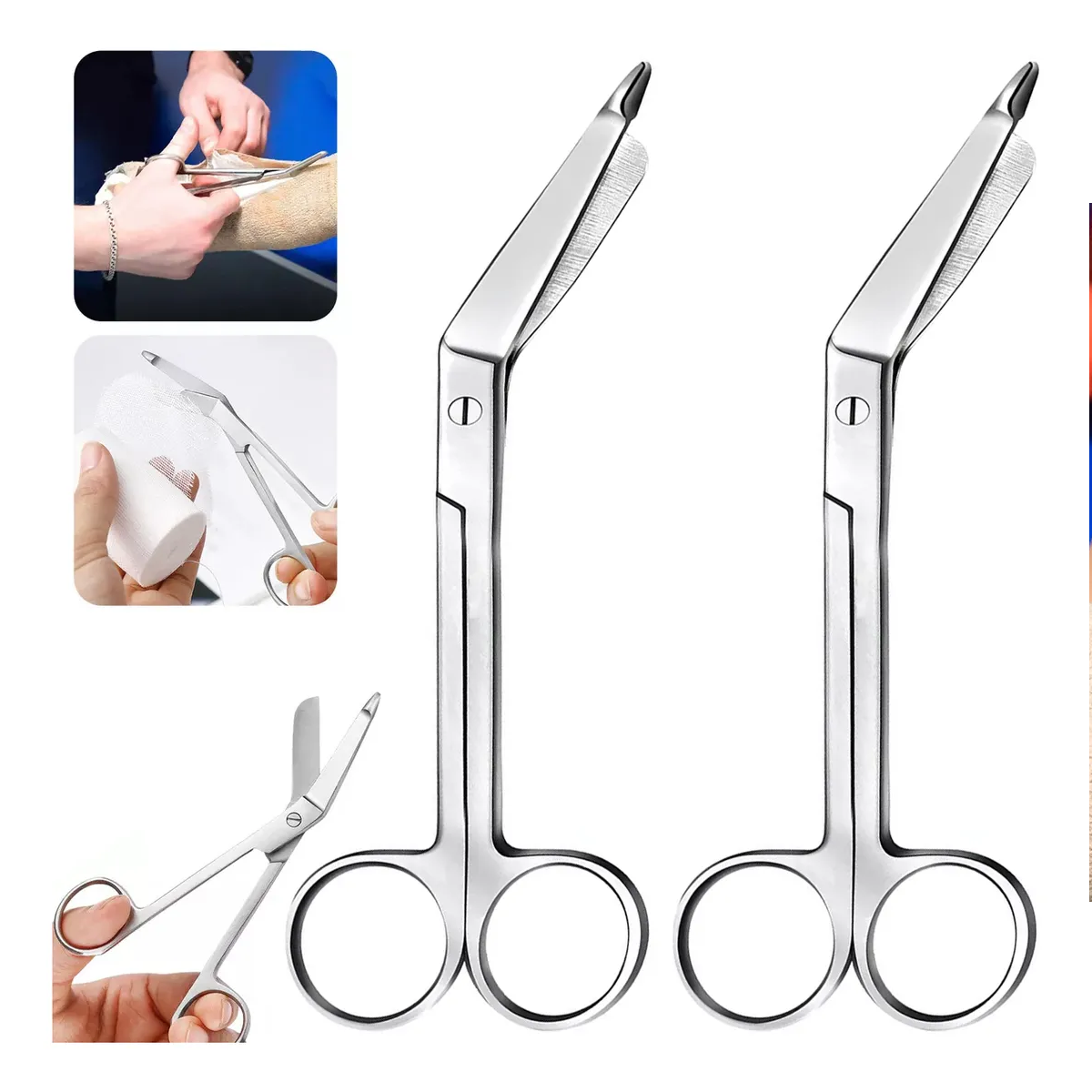 Foto 4 pulgar | 2pzs Tijera De Boton Belug  Acero Inox Para Uso Rudo Médico 14cm Plata