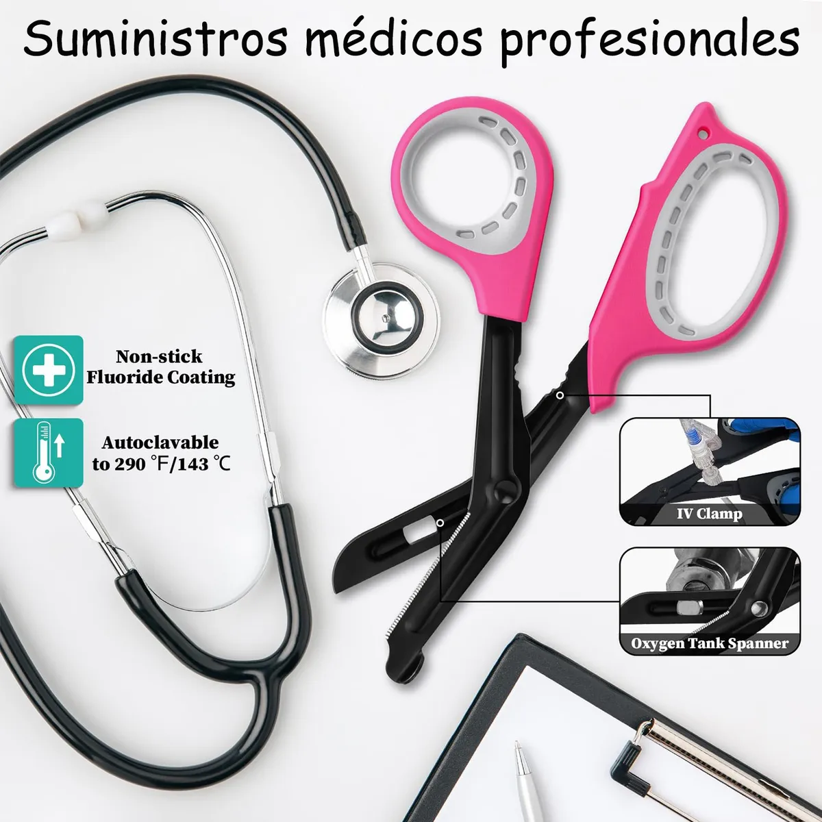 Foto 6 pulgar | Tijeras De Botones Belug  Uso Rudo Acero Inox Hospital Merceria 2pc Negro Rosa