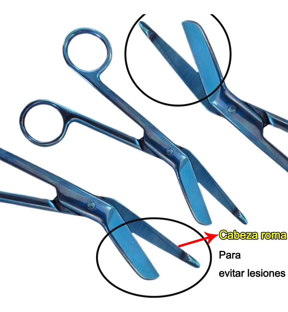 Foto 2 | Tijeras De Boton Belug  De Care Acero Inox Tijeras Escolare 2pcs Azul