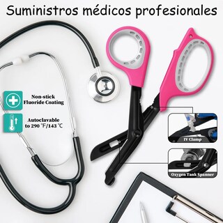 Foto 5 | Tijeras De Botones Lab.g Uso Rudo Acero Inox Hospital Merceria 2pc Negro Rosa