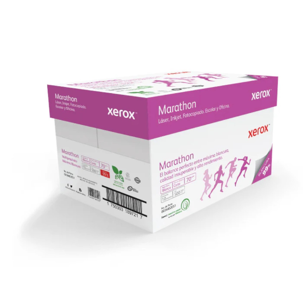 Caja Papel Carta Xerox Marathon 5000 Hojas Blanco 99%