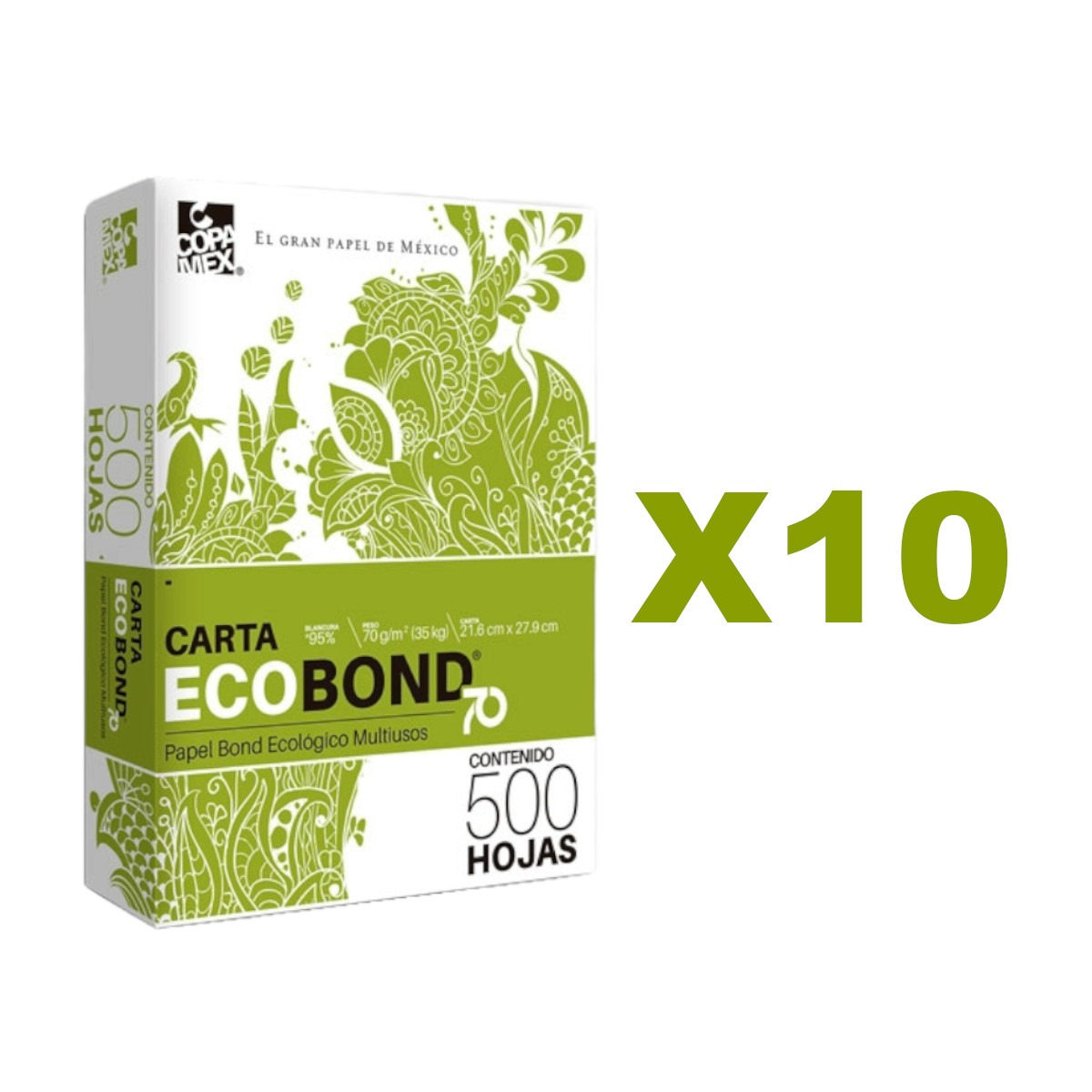 Foto 3 pulgar | Caja Papel Carta Ecobond 5000 Hojas Blanco 95%