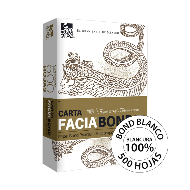 Foto 2 pulgar | Facia Bond Blanco Carta 75 Gr - 500 Hojas
