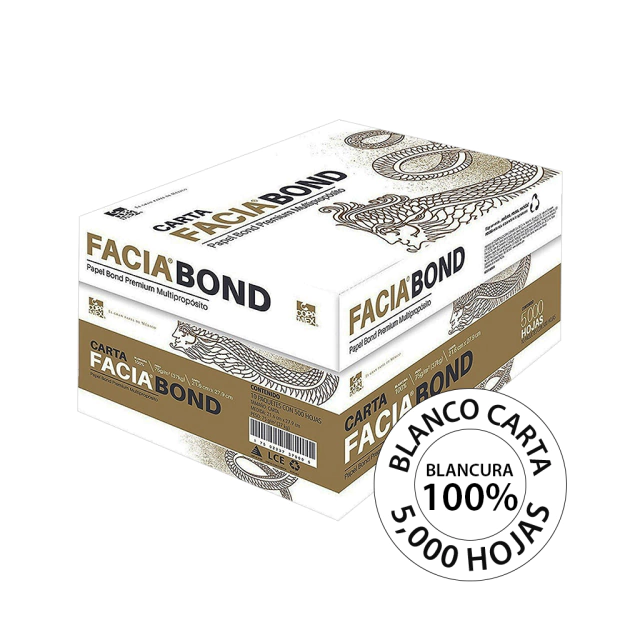 Foto 2 pulgar | Papel Facia Bond Blanco Carta 75 Gr - 5,000 Hojas