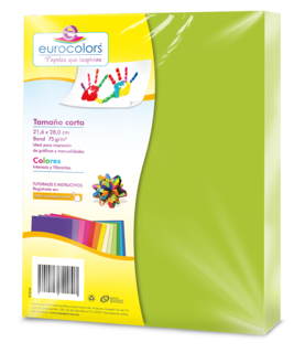 Foto 1 | Papel Bond Eurocolors Tamaño Carta Verde 75 g - 100 Hojas
