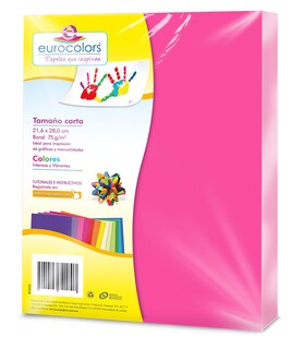 Foto 1 | Papel Bond Eurocolors Carta Rosa Vibrante 75 Gr - 100 Hojas