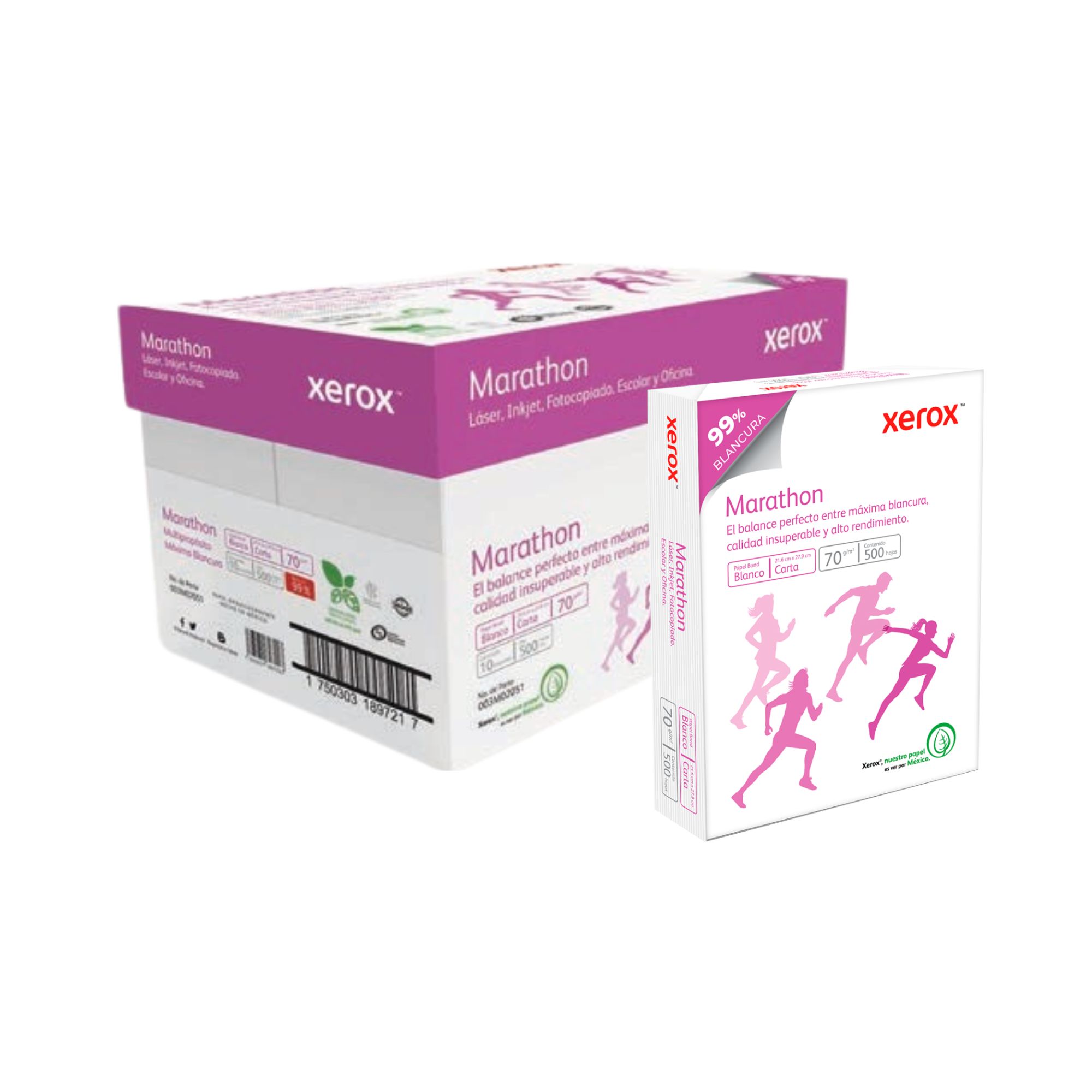 Foto 2 pulgar | Caja De Papel Bond Xerox Marathon Con 5,000 Hojas, Carta, 99% Blancura, 70 Gramos