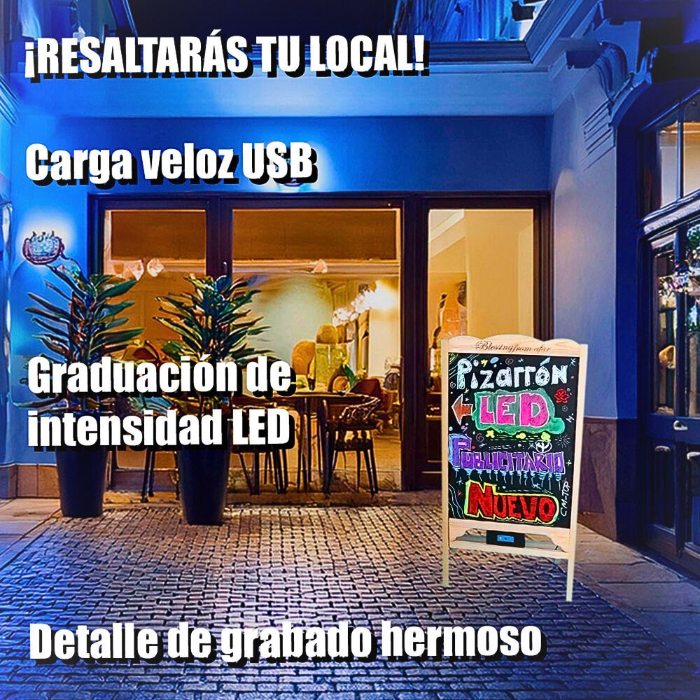 Foto 5 | Pizarrón Led Neón Borrable con Control Remoto Recargable