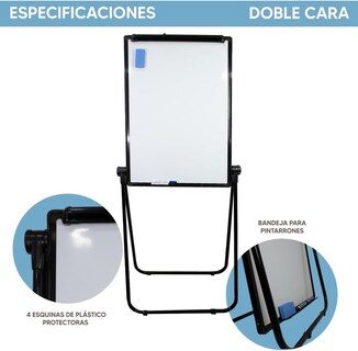 Foto 2 | Pizarrón Magnético Blanco con Base Ajustable | Pintarrón con Superficie Esmaltada 60x90 cm | Ideal para Ofici