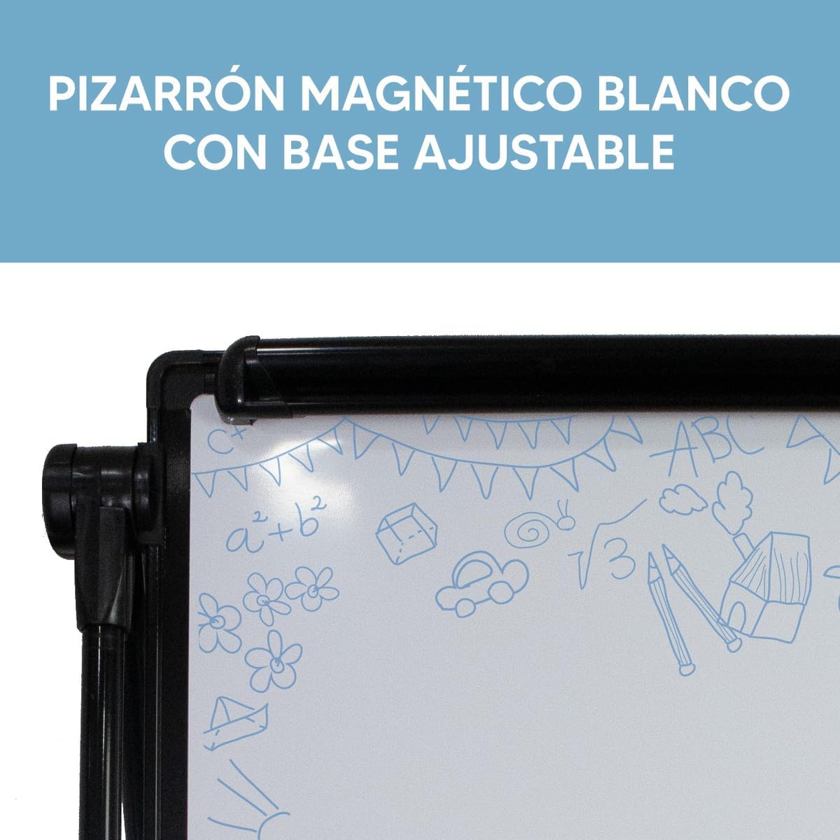 Foto 5 | Pizarrón Magnético Blanco con Base Ajustable | Pintarrón con Superficie Esmaltada 60x90 cm | Ideal para Ofici