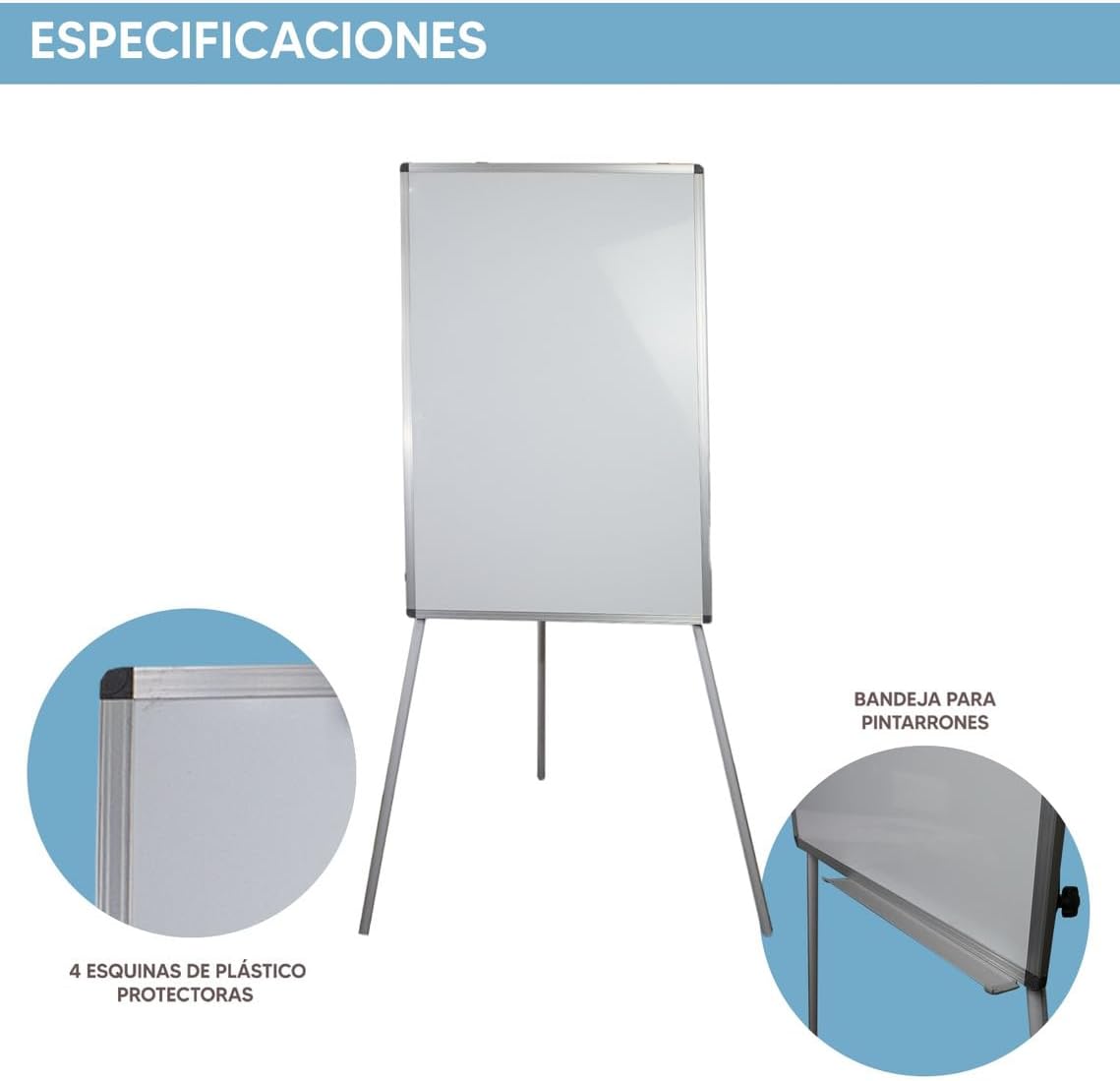 Foto 4 pulgar | Pizarrón Magnético Blanco Retráctil J0506 60x90 cm